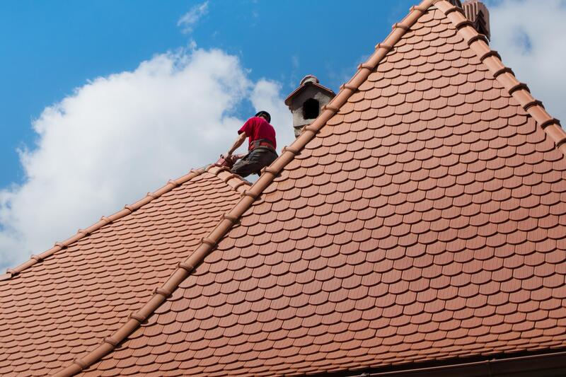 house roof being fixed
